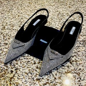 Prada slingback heels with crystals